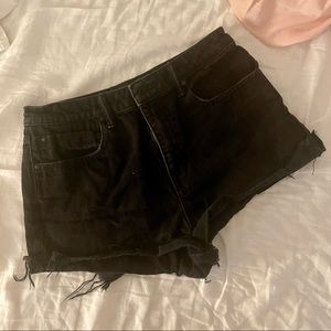 Alexander Wang Black Denim Shorts with embroidery on back
